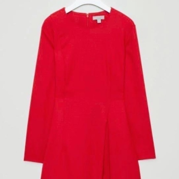 cos pleated midi dress with long sleeves Size 6 - Picture 9 of 11